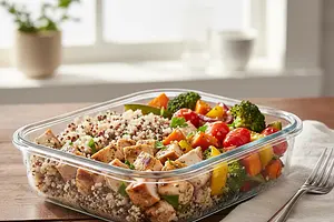 Energetic 'Meal-Prep' Bowl with Chicken, Quinoa, and Roasted Vegetables