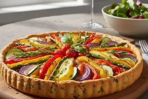 Garden Treasures Tart on Herbed Crust