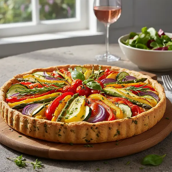 Garden Treasures Tart on Herbed Crust