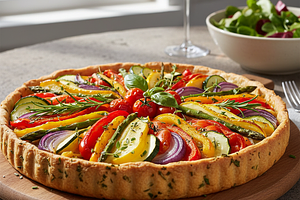 Garden Treasures Tart on Herbed Crust