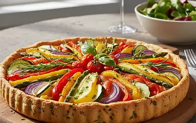 Garden Treasures Tart on Herbed Crust