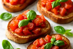 Crostini with Tomatoes and Basil