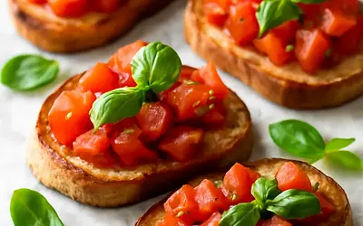 Crostini with Tomatoes and Basil