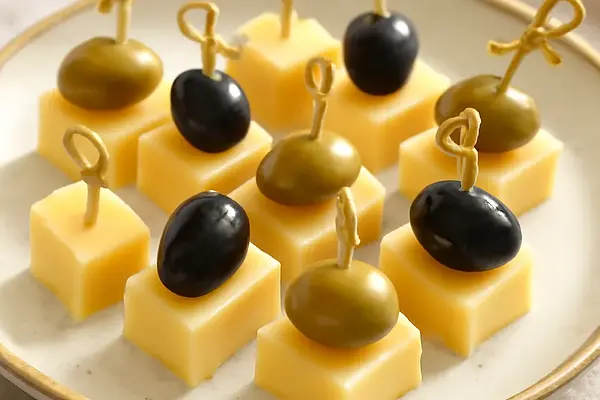 Koreczki serowe z oliwkami