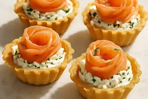 Mini tartaletki z łososiem