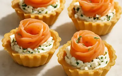 Mini tartaletki z łososiem
