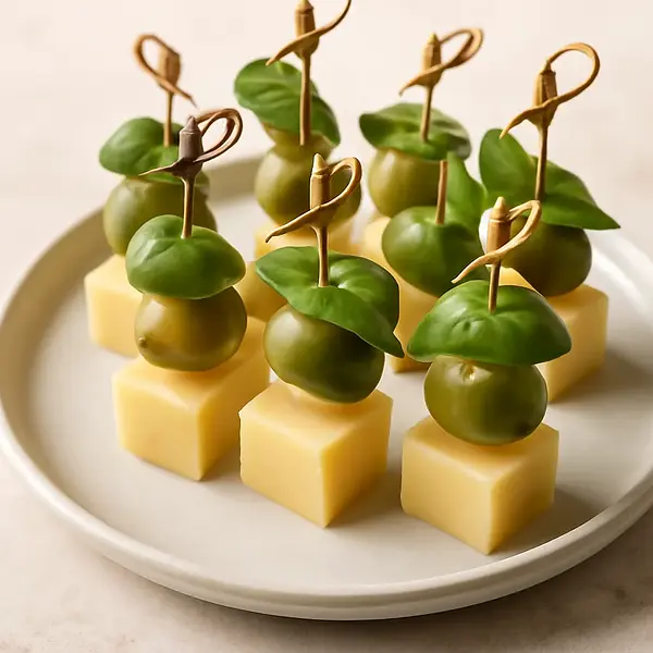 Cheese and Olive Skewers