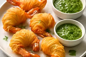 Shrimp in filo pastry
