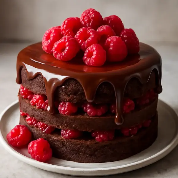 Chocolate Cake with Raspberries