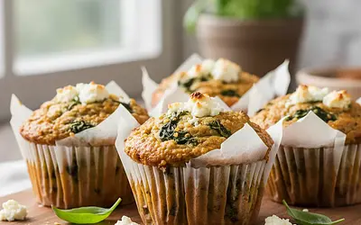 Wytrawne Babeczki z Komosą Ryżową, Szpinakiem i Fetą