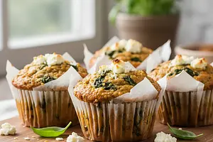 Savory Quinoa, Spinach, and Feta Muffins