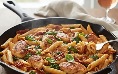 One-Pot Pasta Wonder with Chicken and Spinach