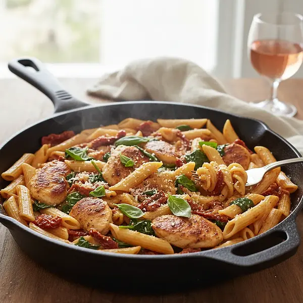 One-Pot Pasta Wonder with Chicken and Spinach
