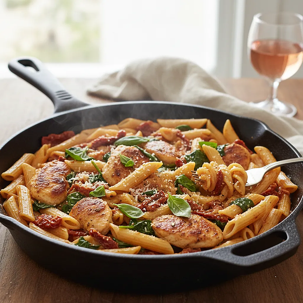 One-Pot Pasta Wonder with Chicken and Spinach