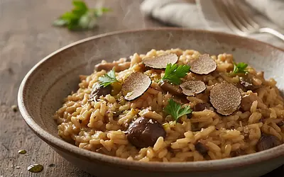 Aromatyczne Risotto Grzybowe z Nutą Trufli – Perfekcyjne Danie na Zdjęcie