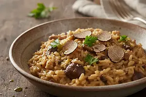 Aromatic Mushroom Risotto with a Hint of Truffle – The Perfect Dish for a Photo