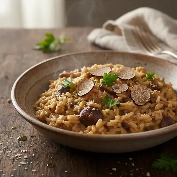 Aromatyczne Risotto Grzybowe z Nutą Trufli – Perfekcyjne Danie na Zdjęcie