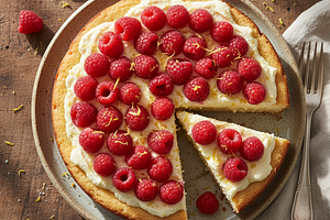 Velvety cake with ricotta, raspberries, and a hint of lemon