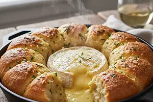 Aromatic Baked Camembert with Garlic 'Tear and Share' Rolls