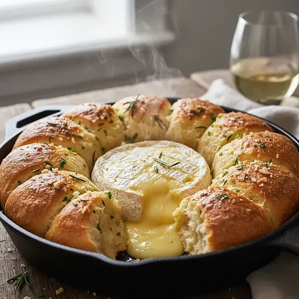 Aromatic Baked Camembert with Garlic 'Tear and Share' Rolls