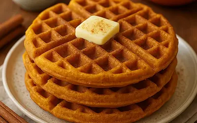 Aromatic pumpkin waffles with a spicy note