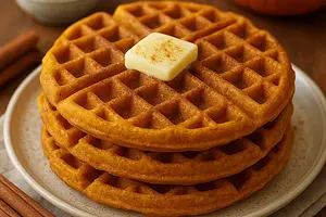 Aromatic pumpkin waffles with a spicy note