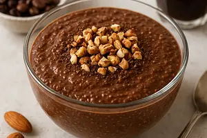 Aksamitny Czekoladowo-Orzechowy Pudding Chia z Nutą Kawy