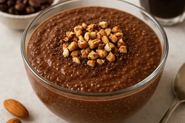 Aksamitny Czekoladowo-Orzechowy Pudding Chia z Nutą Kawy
