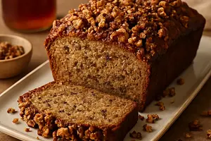 Banana Bread with Browned Butter and Chai Nut Crumble