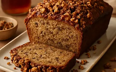 Banana Bread with Browned Butter and Chai Nut Crumble