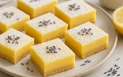 Velvety Lemon Squares with a Hint of Lavender