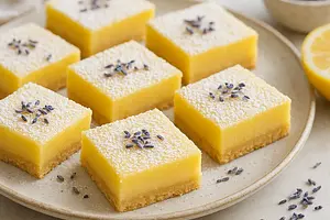Velvety Lemon Squares with a Hint of Lavender