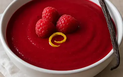 Velvety Raspberry Coulis with a Hint of Vanilla and Lemon