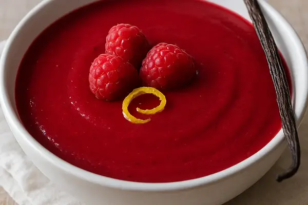 Aksamitny Coulis Malinowy z Nutą Wanilii i Cytryny