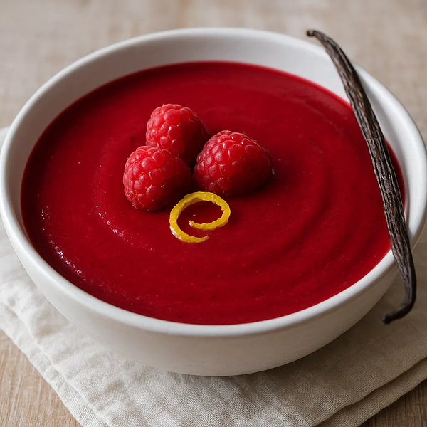 Aksamitny Coulis Malinowy z Nutą Wanilii i Cytryny