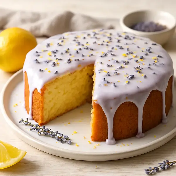 Puchata Babka Cytrynowa z Lawendowym Lukrem