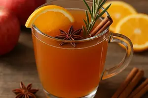 Spiced Apple Mulled Wine with Rosemary and Orange