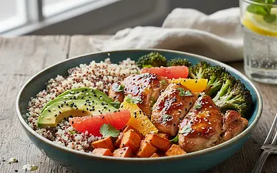 Energizing Power Bowl with Quinoa and Citrus Chicken