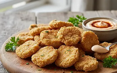 Crispy mushroom 'cracklings' with smoked paprika mayonnaise