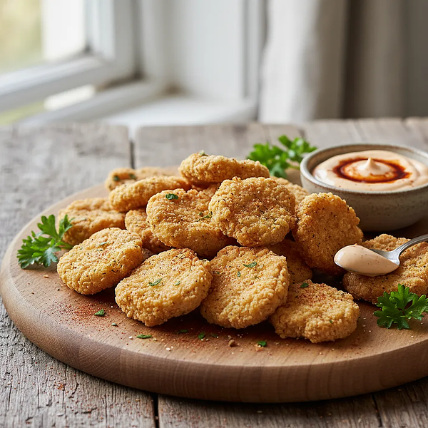 Crispy mushroom 'cracklings' with smoked paprika mayonnaise