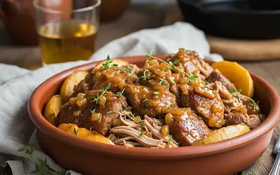 Aromatyczna Karkówka w Sosie Jabłkowo-Cydrowym z Tymiankiem z Wolnowaru