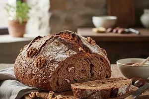 Rustic Walnut-Buckwheat Bread with a Hint of Chestnut