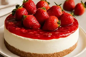 Cold Cheesecake with Strawberries