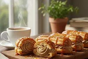 Caramel Eclairs with Coffee Cream