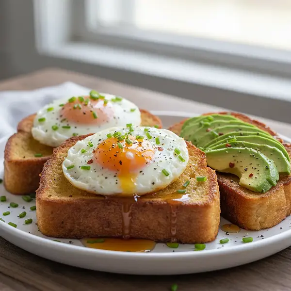 French Toast with Baked Egg and Avocado from the Air Fryer