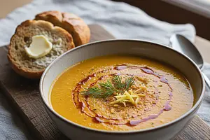 Eliksir Piękna: Rozświetlająca Zupa-Krem z Pieczonej Marchewki z Kurkumą i Imbirem