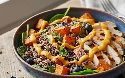 Energy Power Bowls with Quinoa, Sweet Potato, and Chicken