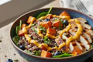 Energy Power Bowls with Quinoa, Sweet Potato, and Chicken
