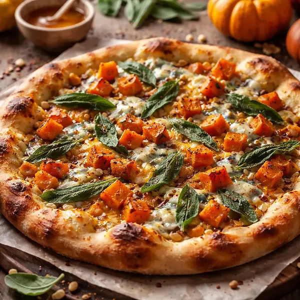 Jesienna Pizza z Dynią, Szałwią i Serem Gorgonzola
