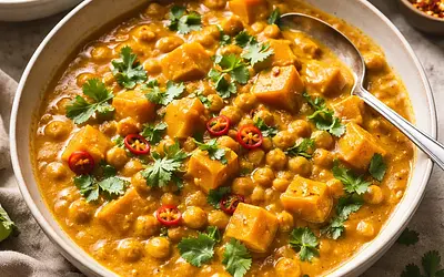 Kremowe Curry z Dyni i Ciecierzycy z Nutą Kokosową